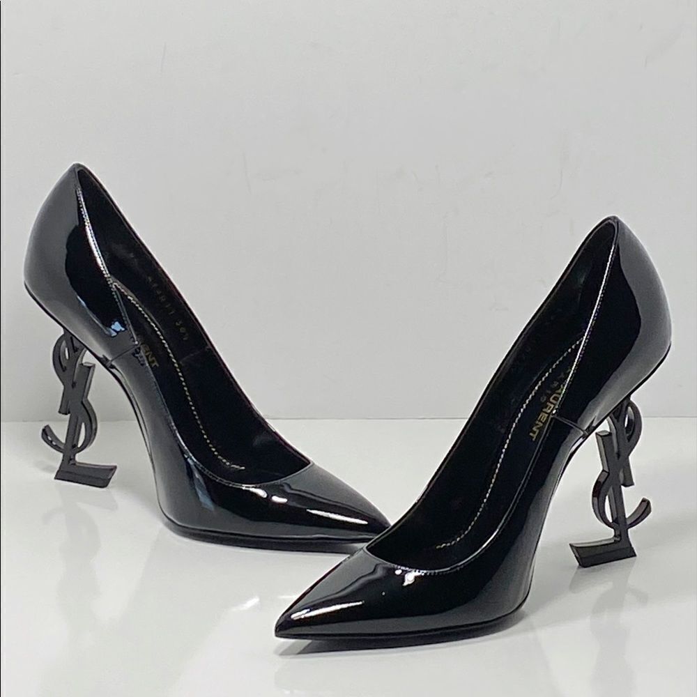 Saint Laurent Opyum Point-Toe Patent Leather Pumps size 36.5